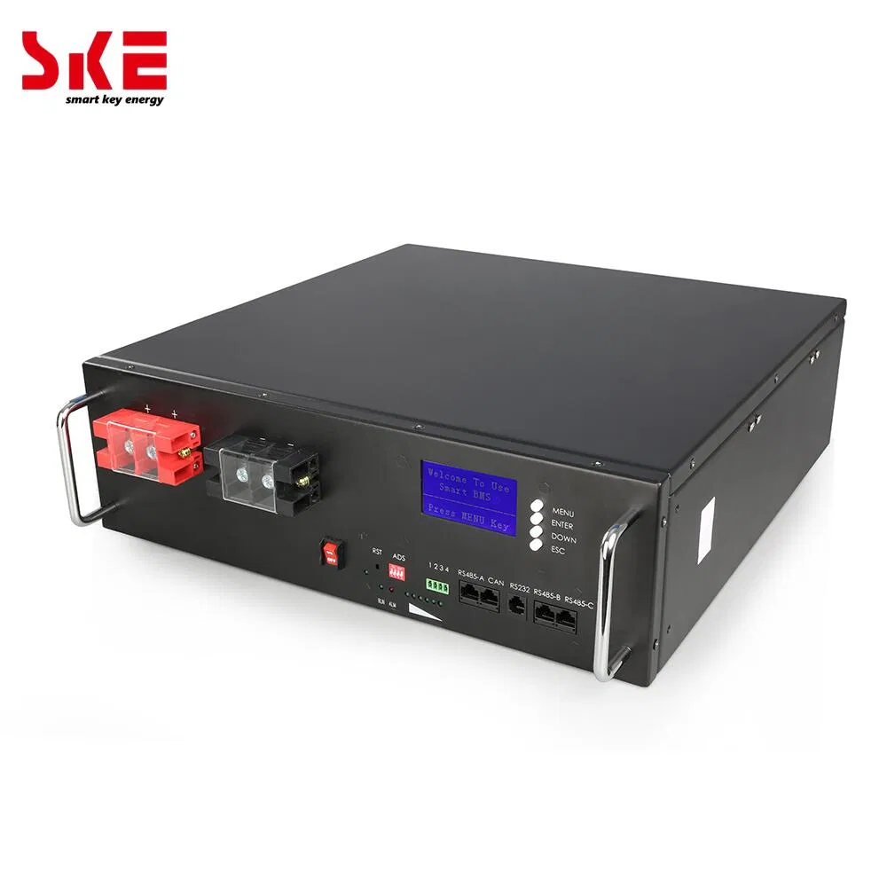 Ske Sk-RM10240 51.2V 10kwh 200ah LiFePO4 Pacote de Baterias Rack para Armazenamento de Energia Comercial