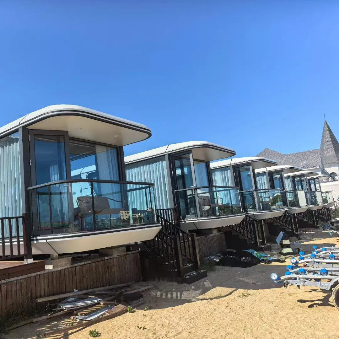 5.8m Casa Móvel Moderna em Mini Cápsula Espacial, Cabana Prefabricada Portátil com Banheiro