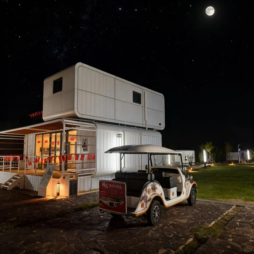 Vilas ecológicas externas pequenas de contêineres, casas cápsula pré-fabricadas, casas inteligentes com banheiro e cozinha