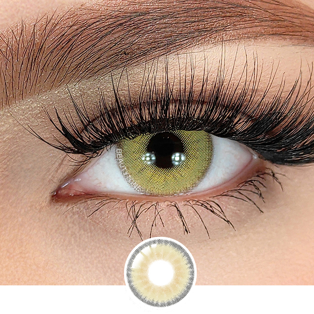 Citrine Contact Lenses with Eyes Brown Color Yearly Contacts Natural Style Cosmetic Contact Lenses