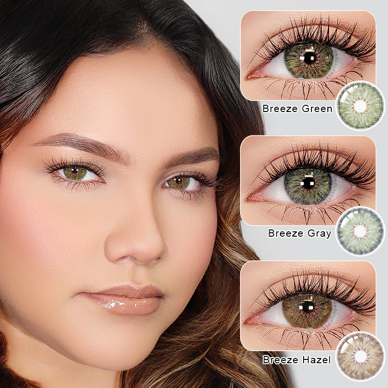 BeautyTone OEM Lenses Yearly Disposable Eye Contact Breeze Green 14.2mm Diameter Yearly Disposable Colored Contact Lenses
