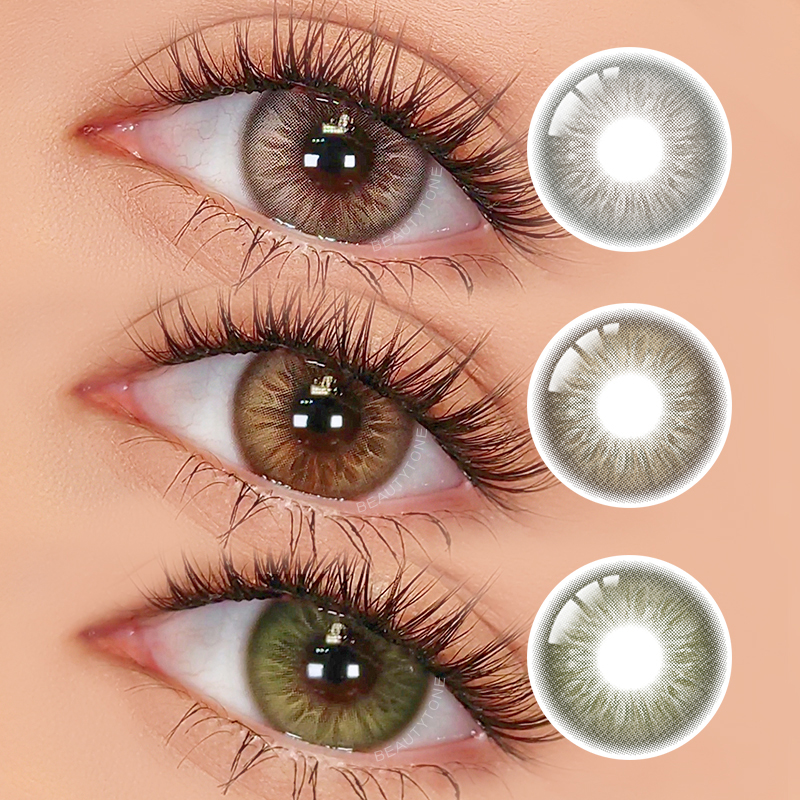 Color Lenses Eye Contact Lens Customization Wholesale Grace Series 14.2mm Yearly Colored Contact Lenses for Dark Brown Eyes