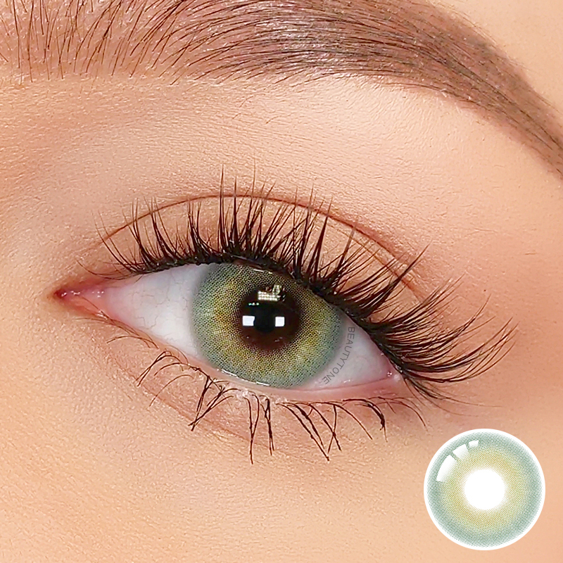 Natural Green Contact Lenses Beauty Eyewear for Brown Eyes Muse Green Yearly Colored Contacts