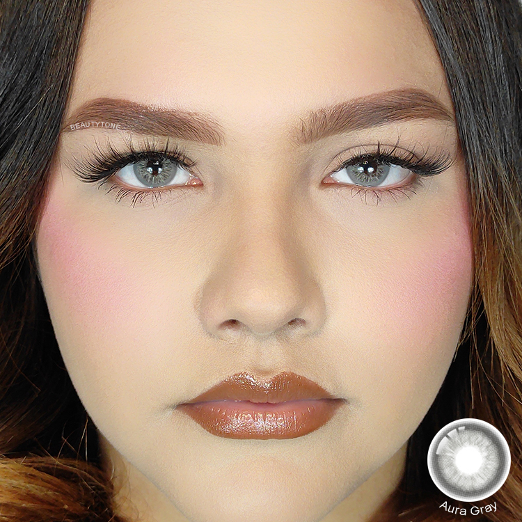 Real Look Color Contact Lens Aura Gray 14.2mm New Iris Style Super Natural Eyelenses Contact Lenses Customs logo