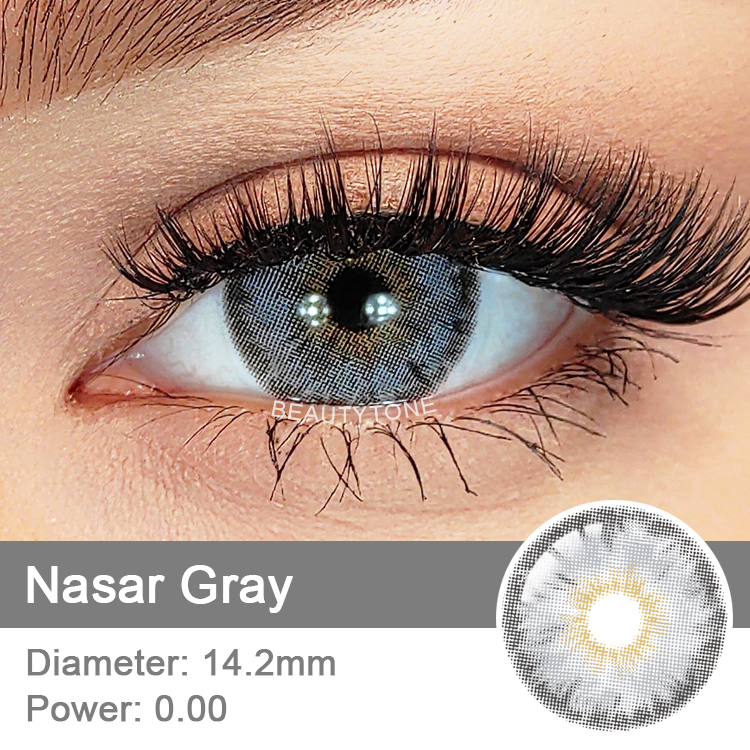 Nasar Gray Eye Lenses Color Contact Lens Grey Siri Small Pupil Super Natural Look Annual Colorful Contacts Wholesale