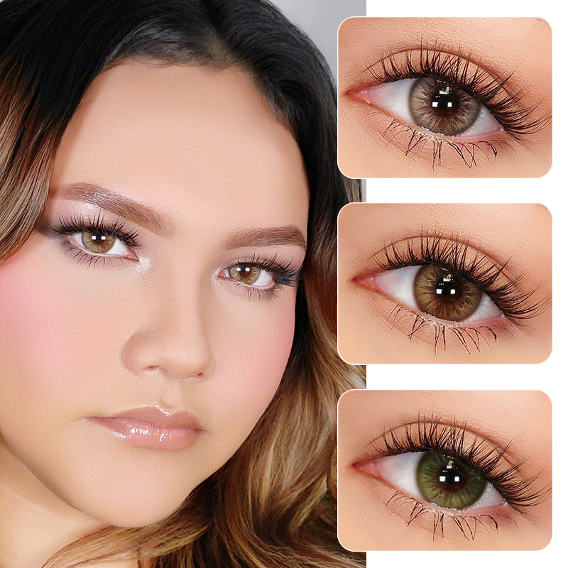 Color Lenses Eye Contact Lens Wholesale Makeup Cosmetic Natural Iris Grace Brown 14.2mm Yearly Contact Lenses