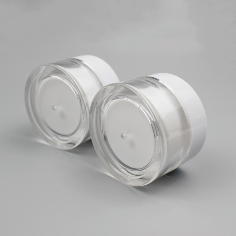 Plastic Acrylic 30g Cosmetic Skin Care Cream Jar Double Wall with Screw Cap