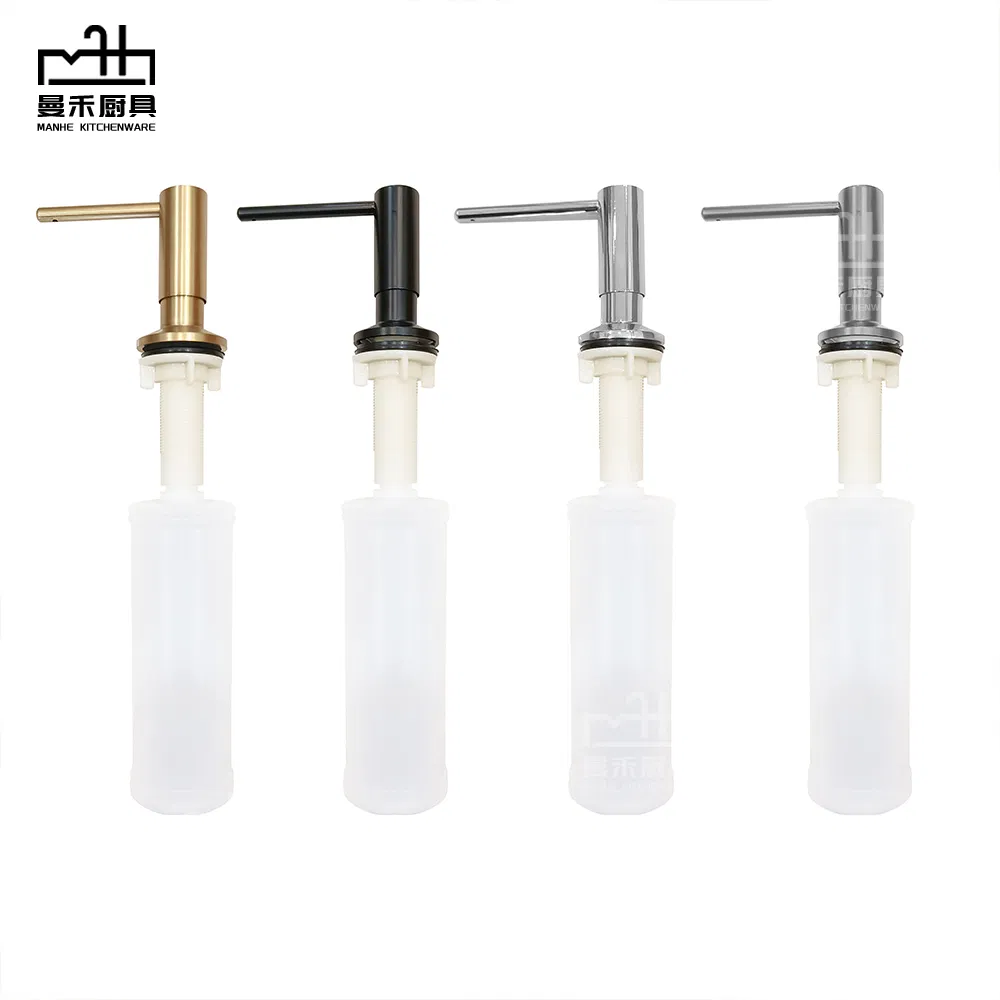Manual Liquid Soap Dispenser Pump Set Plastic Hand Foam Soap Dispenser with Stainless Steel Chrome Finish for Kitchen Sink