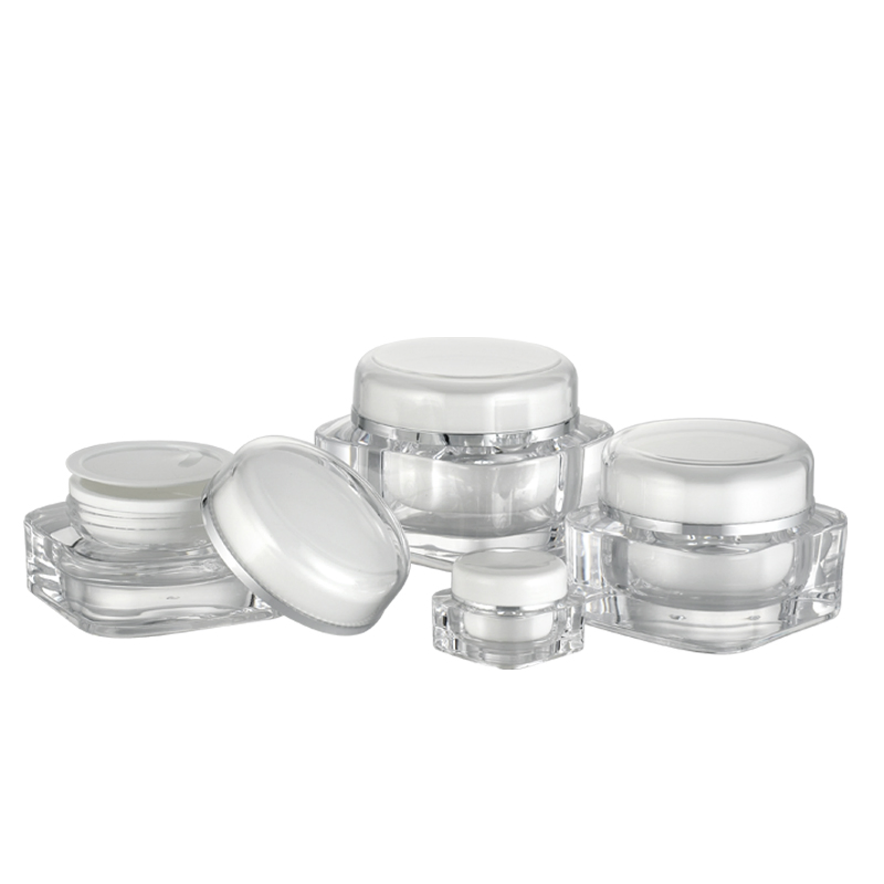 Empty Luxury Acrylic Skincare Plastic Double Wall Cosmetic Face Cream Plastic Jars