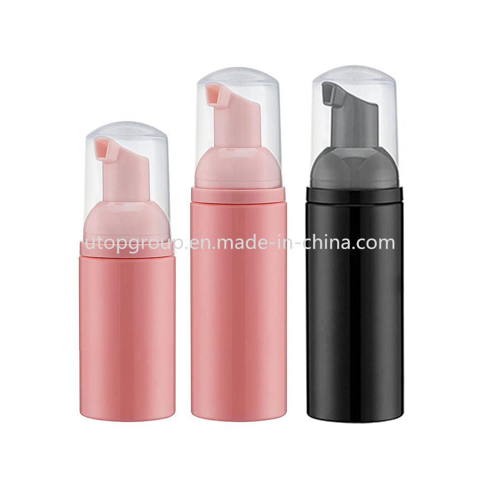 Wholesale 30ml 50ml 60ml Pet Pink Black Plastic Foam Cosmetic Shampoo Bottles Customized Logo Serum with Pump Facial Cleanser