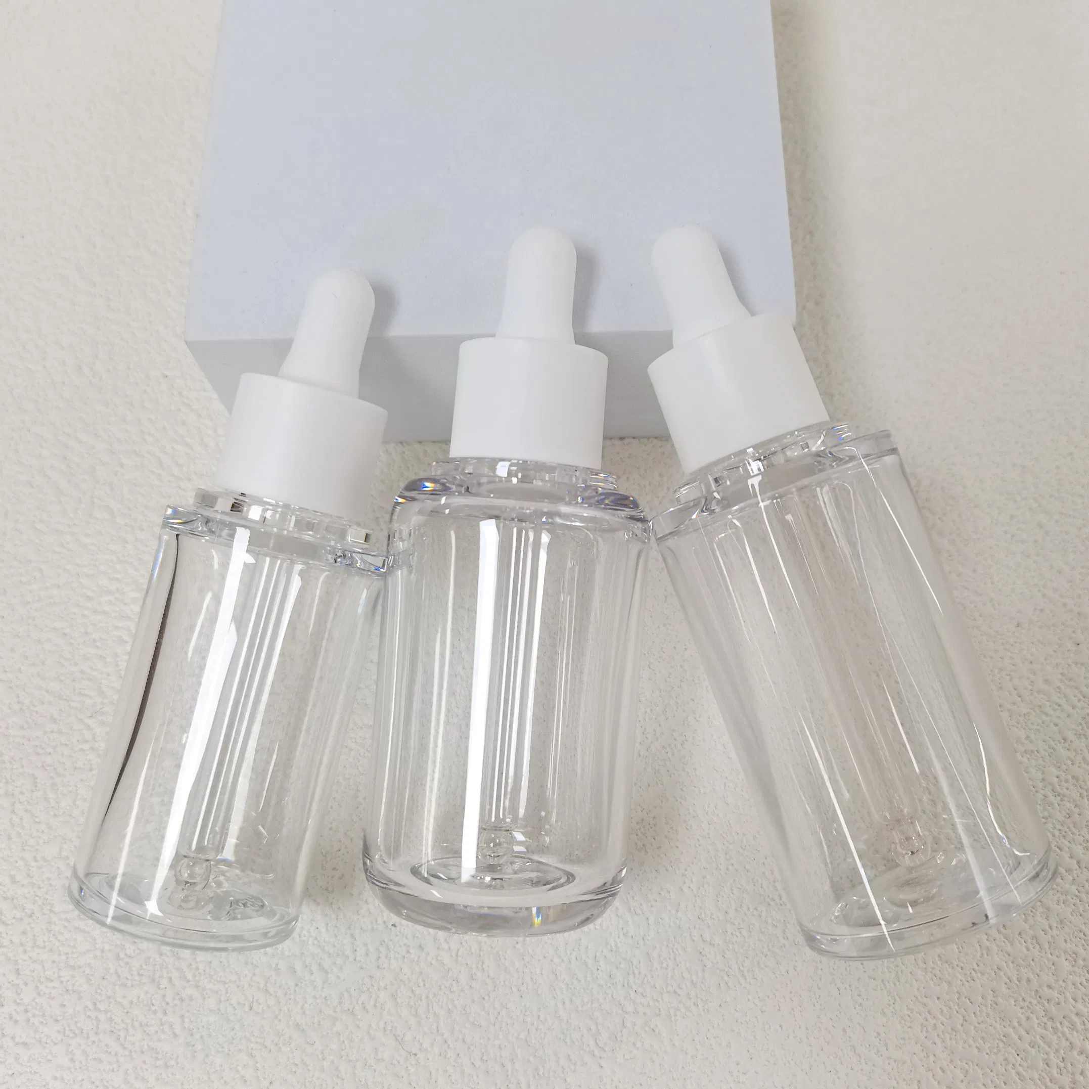 High Quality Thick-Wall Cosmetic Packaging 30ml 50ml PETG Plastic Transparent Dropper Bottle