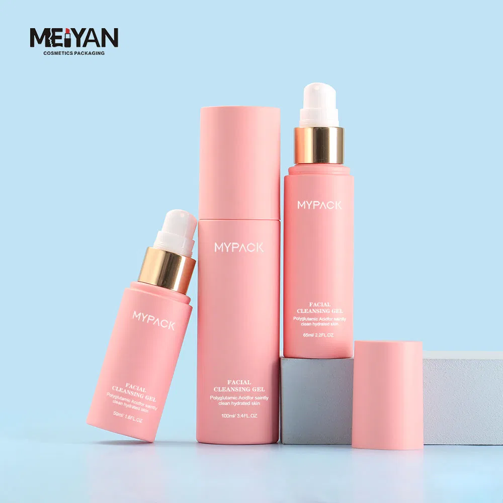 Mypack Luxury Empty Pet Plastic Skincare Lotion Pump Serum Travel Size Pink Package Bottle 50ml 100ml