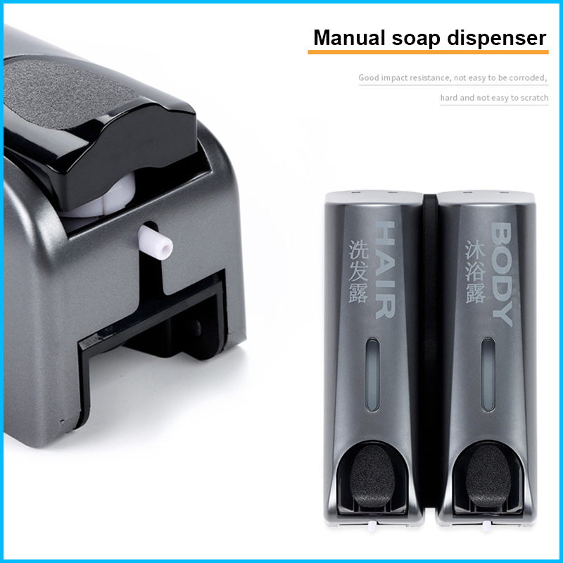 Hotel Bathroom Lockable Plastic Triple Wall Mount Shampoo Hand Liquid Foam Soap Dispenser