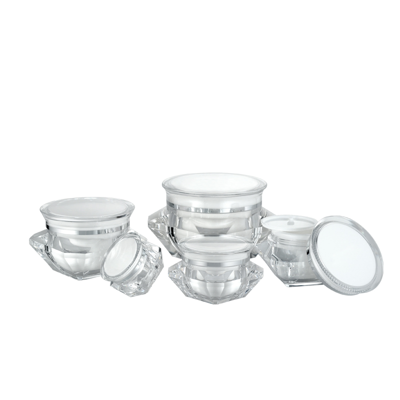 Empty Luxury Acrylic Skincare Plastic Double Wall Cosmetic Face Cream Plastic Jars