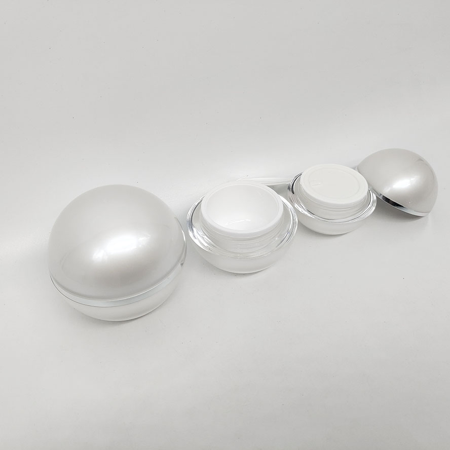 Luxury Ball Shape Double Wall 15g 30g 50g Plastic Container Skincare Bottles Face Cream Eyes Cream Jar Acrylic Jar with Screw Cap