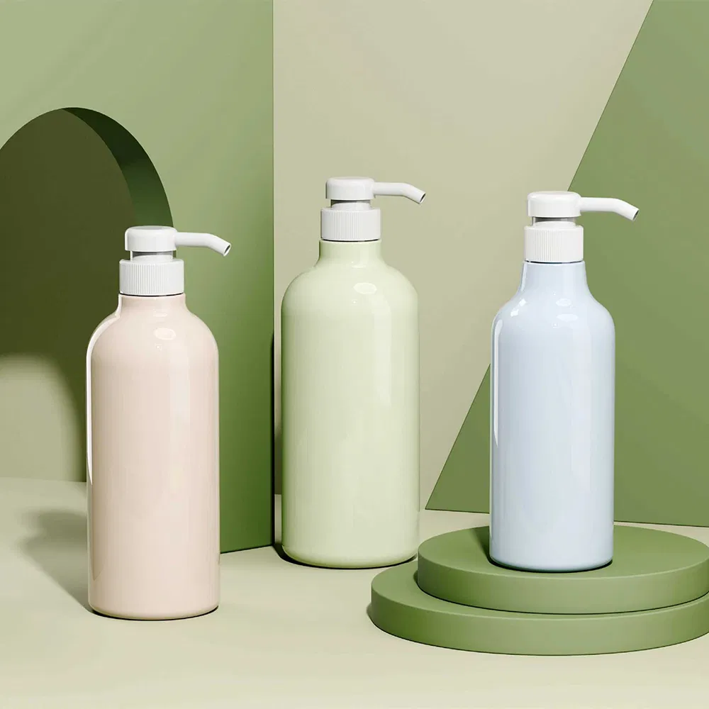 Custom Eco Friendly 250ml 300ml HDPE Green Squeeze Plastic Pump Shampoo Body Lotion Bottle