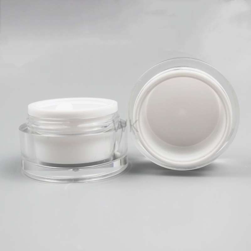 Plastic Acrylic 30g Cosmetic Skin Care Cream Jar Double Wall with Screw Cap