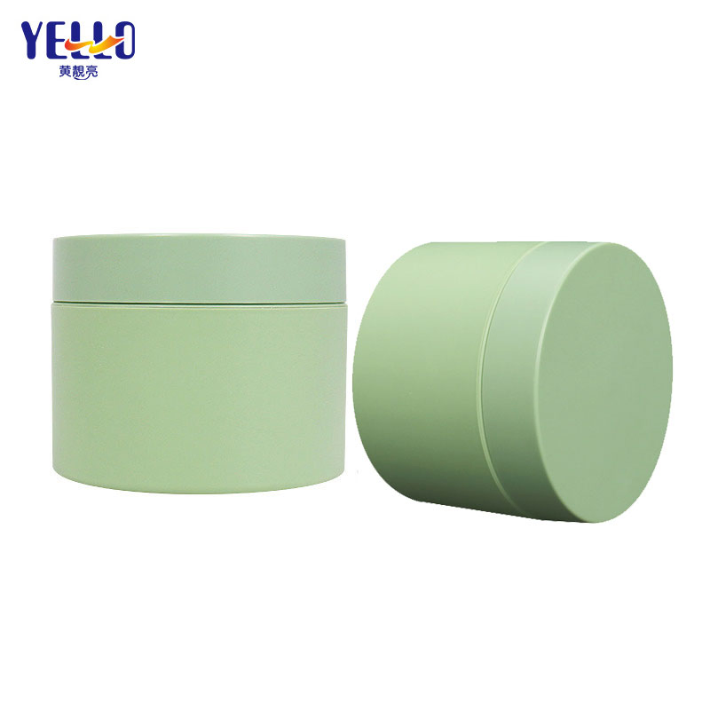 OEM Customized PP 250ml Matte Olive Green Brown Plastic Round Cosmetic Jars Body Butter Containers for Hair Conditioner Eye Face Scrub Cream China Manufacturer