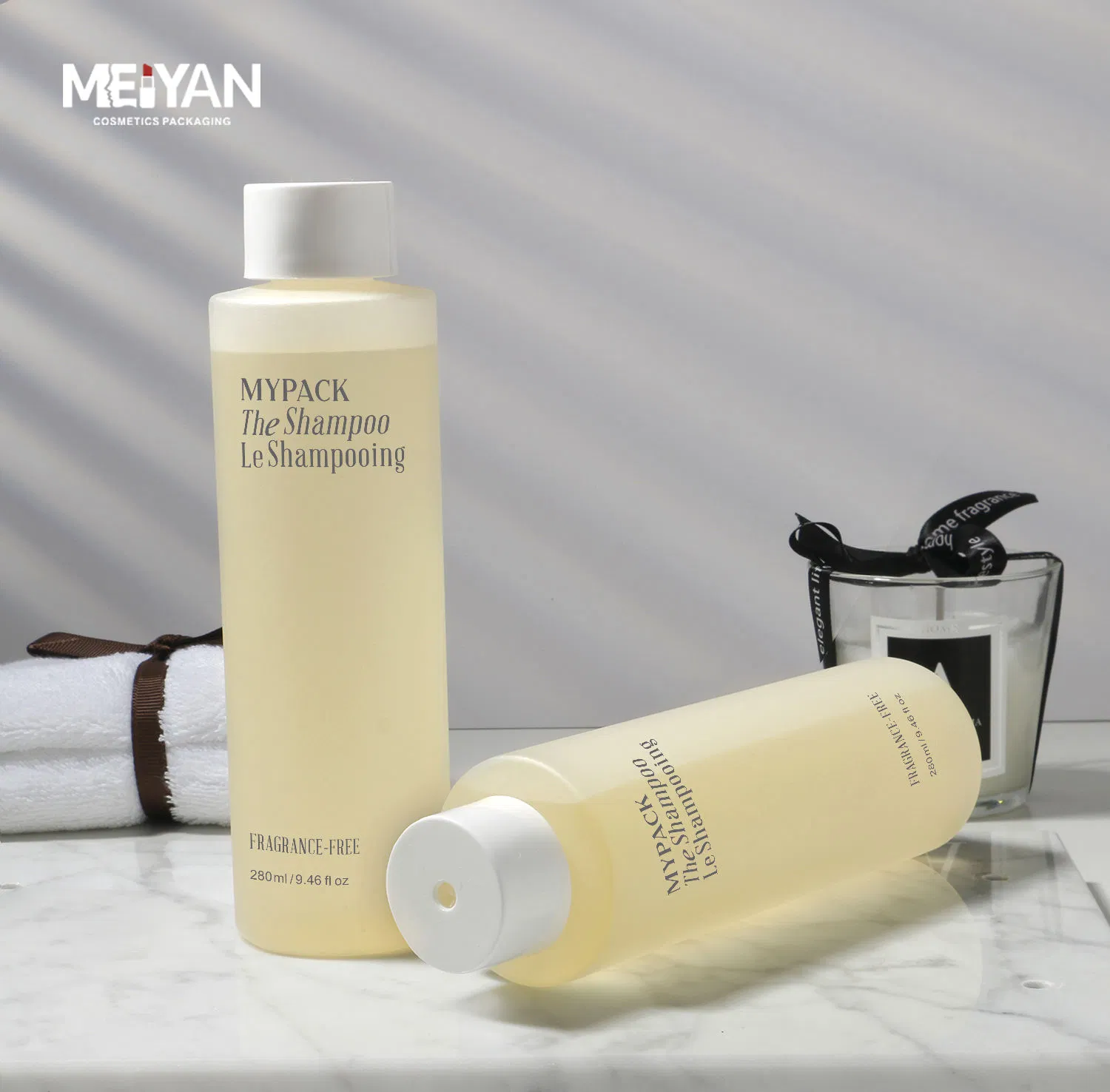 Mypack Luxury 100ml 200ml 250ml Soft Touch HDPE Cosmetics Shampoo and Conditioner Body Wash Lotion Squeeze Bottle with Twist Lid