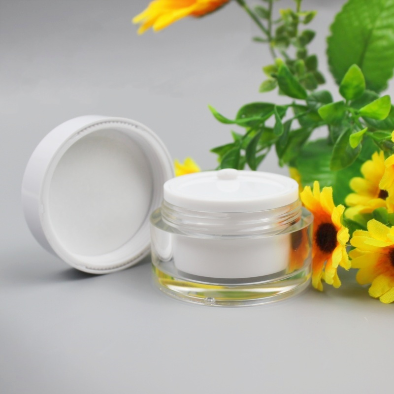 Plastic Acrylic 30g Cosmetic Skin Care Cream Jar Double Wall with Screw Cap