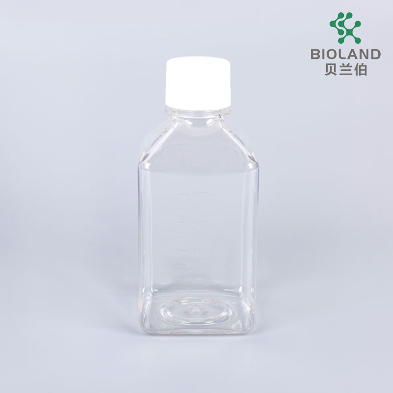Bioland 125ml Sterile Media Square Bottles Pet Serum Bottle High Quality Leak-Proof