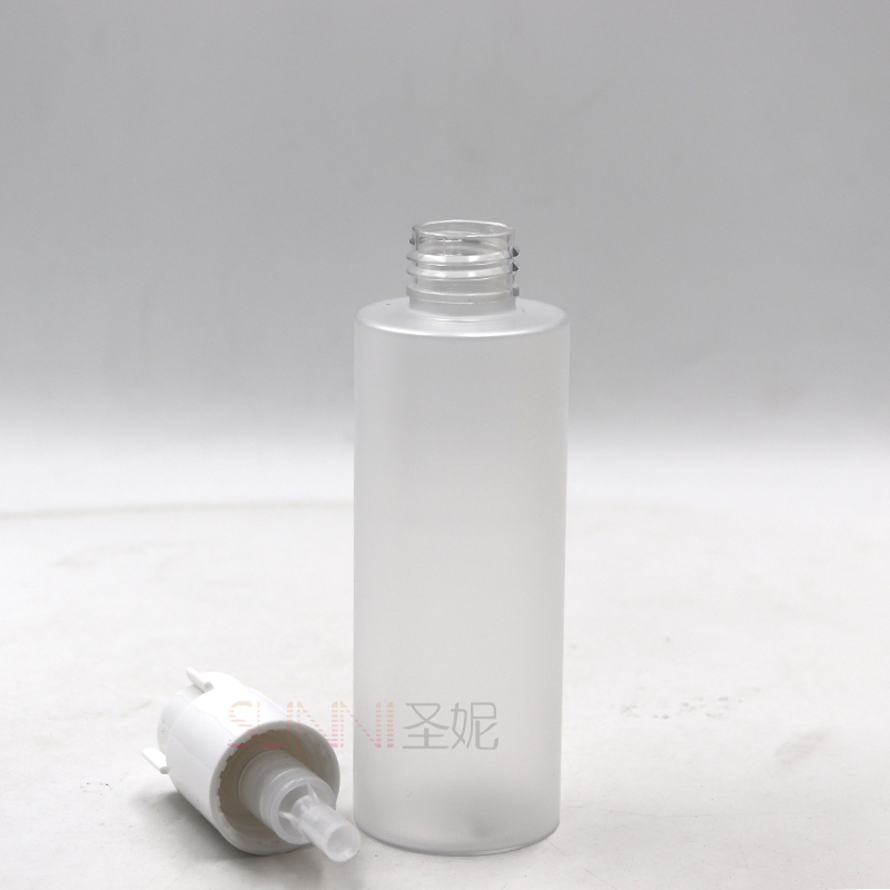 150ml External Treatment Pump Matte Transparent Cylinder Toner Cosmetic Pet Plastic Bottle