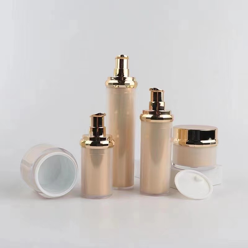 Door to Door DDU DDP Eco-Friendly 50g 100g High Quality Cosmetic Container Acrylic Double Wall Manufacturer as PP Cosmetic Jar for Skin Care Cream Set