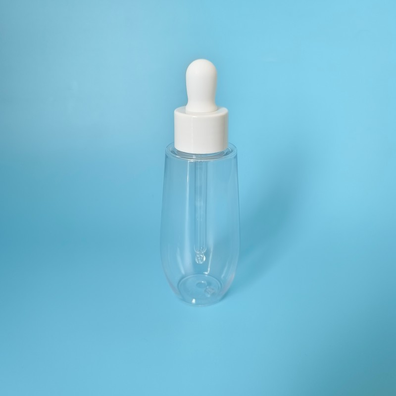 Flat Shoulder 30ml 50ml 60ml 100ml 2oz Colorful Frosted Light Purple Pink Amber Clear Pet Serum Essential Oil Dropper Bottle