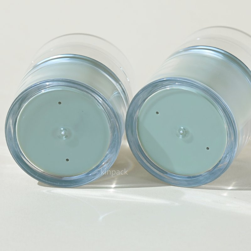 Empty 15g 30g 50g 75g Eye Cream Lotion Container White Acrylic as Powder Jars Double Wall Cosmetic Airless Pump Jar