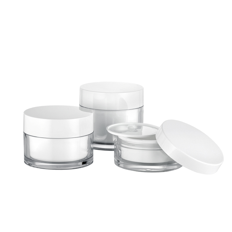Empty Luxury Acrylic Skincare Plastic Double Wall Cosmetic Face Cream Plastic Jars