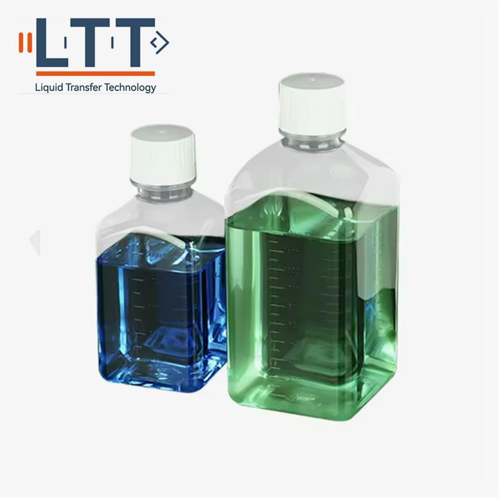 Square Transparent Pet Plastic Cell Culture Media Blood Serum Bottle Reagent Bottles 30ml 50ml 125ml 250ml 500ml 1000ml