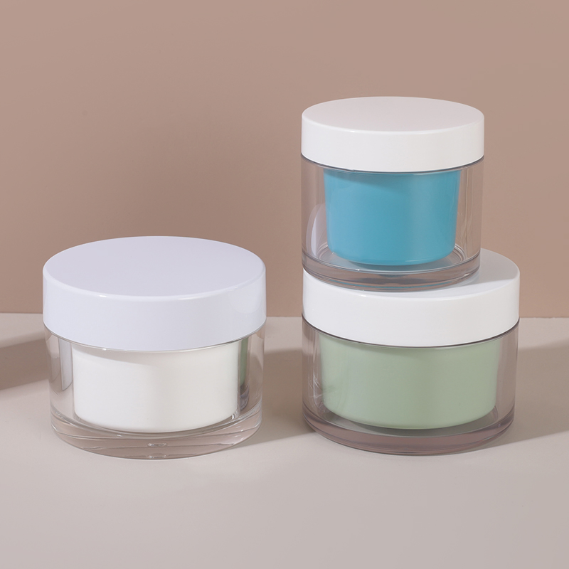 High-End Cosmetic 50g 60g 100g 240g Replaceable PMMA Acrylic Cream Jar Double Wall Wide Mouth Moisturizing Face Mask Jar