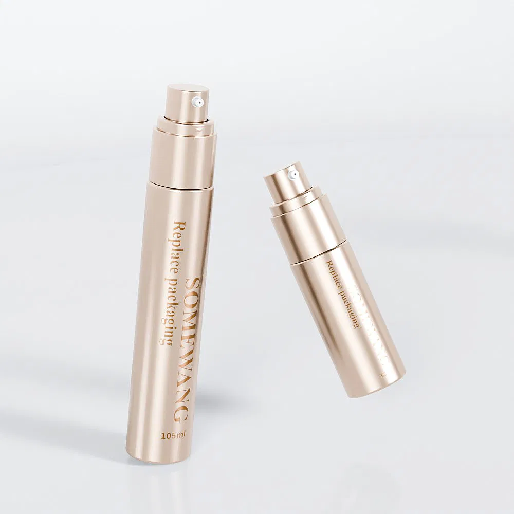 Somewang 55ml 85ml 105ml Wholesale Custom Plastic Pet Bottles with Full Cover Cap Treatment Pump Cosmetic Container