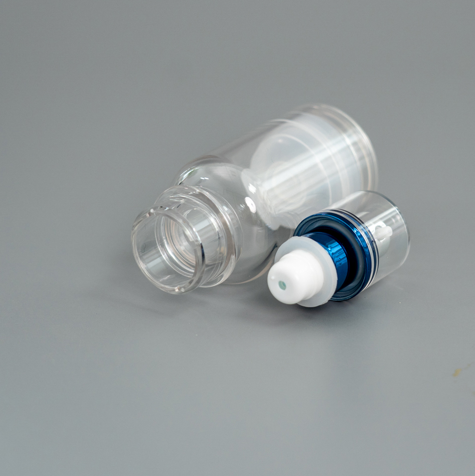 Stable Quality Medicine Treatment Bottle Packaging Food Grade as Material 1oz Cream Pump Head Airless Bottles 50ml Skincare Daycare Cream Clear Plastic Bottle