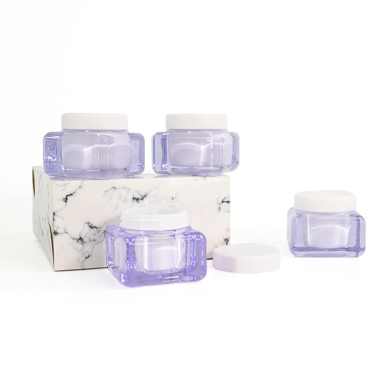 Custom Luxury Empty Square Double Wall Cream Powder Acrylic Container 2oz Facial Cream 50ml Acrylic Skin Care Cosmetic Jar 10g 15g 30g 50g