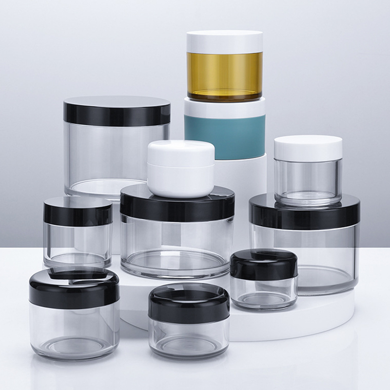 Cosmetic Face Cream Transparent Empty Plastic Beauty Round Skincare Container Packaging