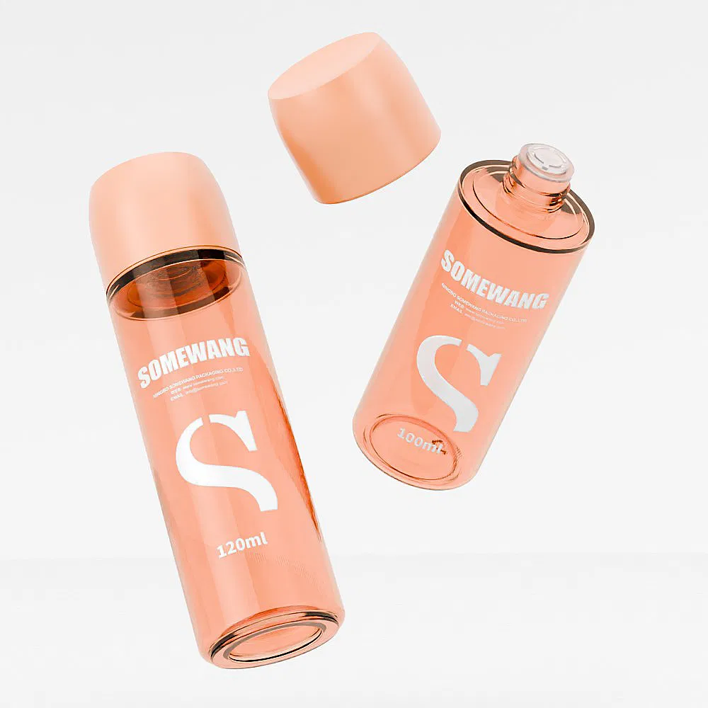 Plastic Cosmetic Packaging Round Shape Thick Wall PETG Facial Moisturizing Toner Bottle with Cap 100ml 120ml