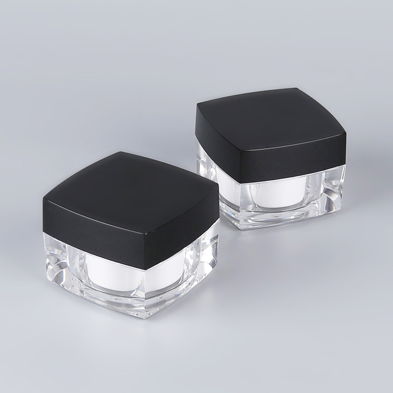 Wholesale Square Shape 15g/30g/50g Double Wall Acrylic Jar for Cosmetic Packaging