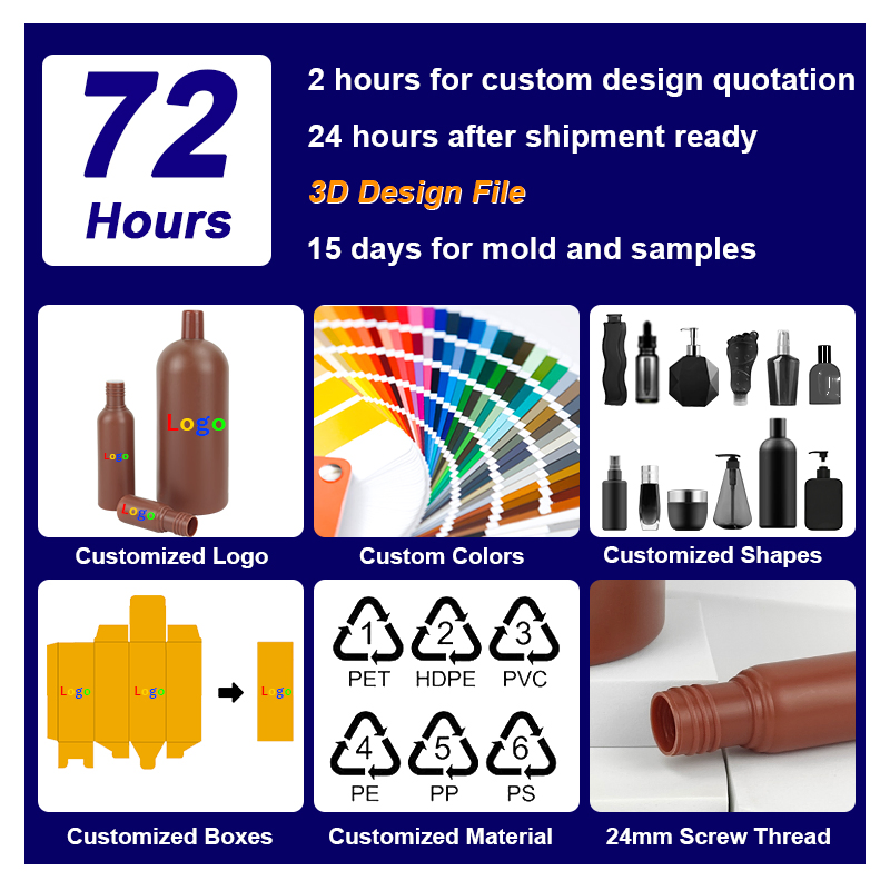 30ml 150ml 1000ml Empty Plastic Bottles for Body Wash Hotel Shampoo Bottles Recycled Plastic PCR