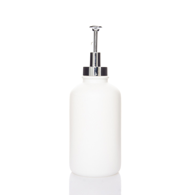 500ml Matte Black /White Thick Glass Foam Hand Soap Dispenser with Retro Golden Plastic Lotion Pump