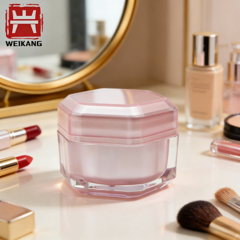 Luxury Refillable Eye Cream Jar 30g 50g Wide Mouth Skin Care Cream Jar Double Wall Cosmetic Acrylic Face Cream Jar