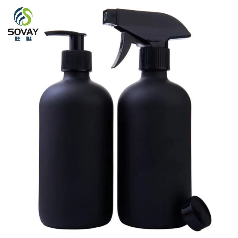 Wholesale HDPE 300ml 350ml 500ml Frosted Matte Black Skincare Packaging Shampoo Shower Gel Lotion Plastic Pump Bottle
