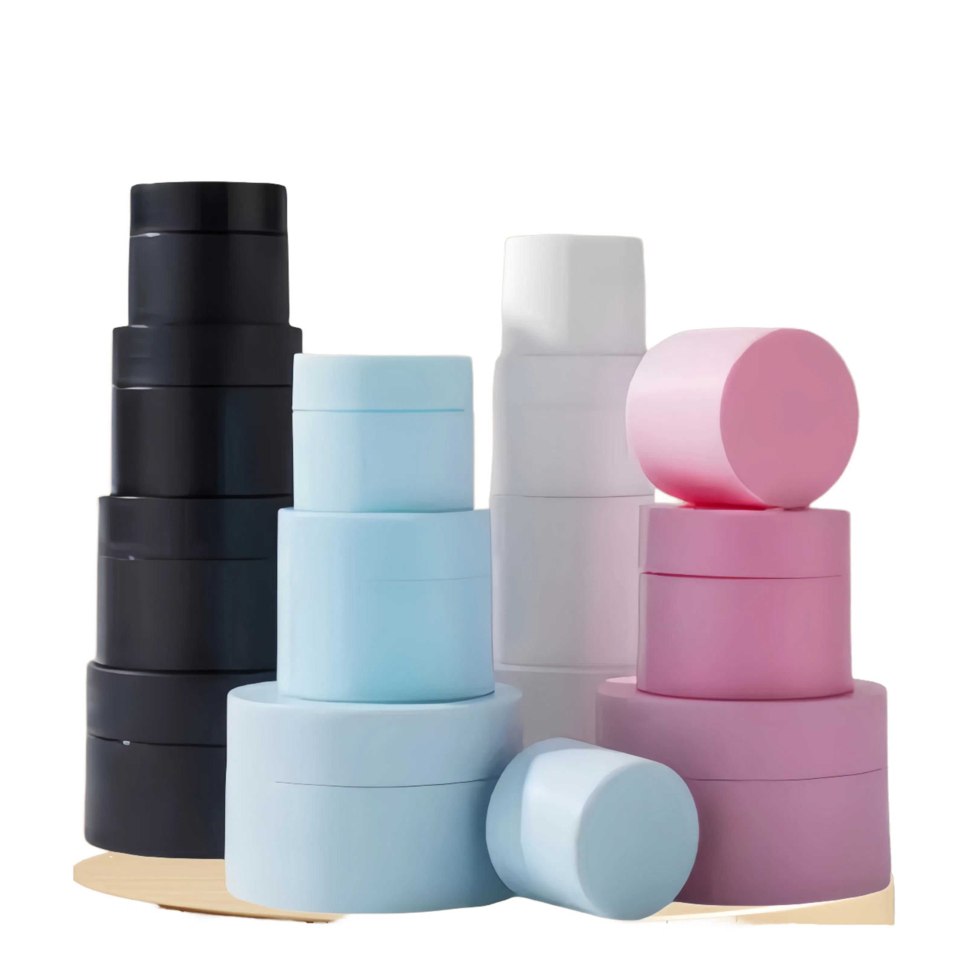 OEM Customized PP 250ml Matte Olive Green Brown Plastic Round Cosmetic Jars Body Butter Containers for Hair Conditioner Eye Face Scrub Cream China Manufacturer