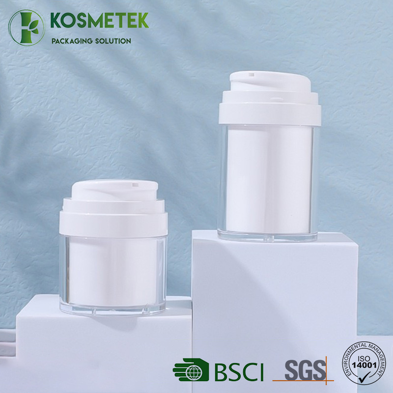 Spill Proof Reusable PP Plastic 50ml 100ml Airless Cream Pump Jars