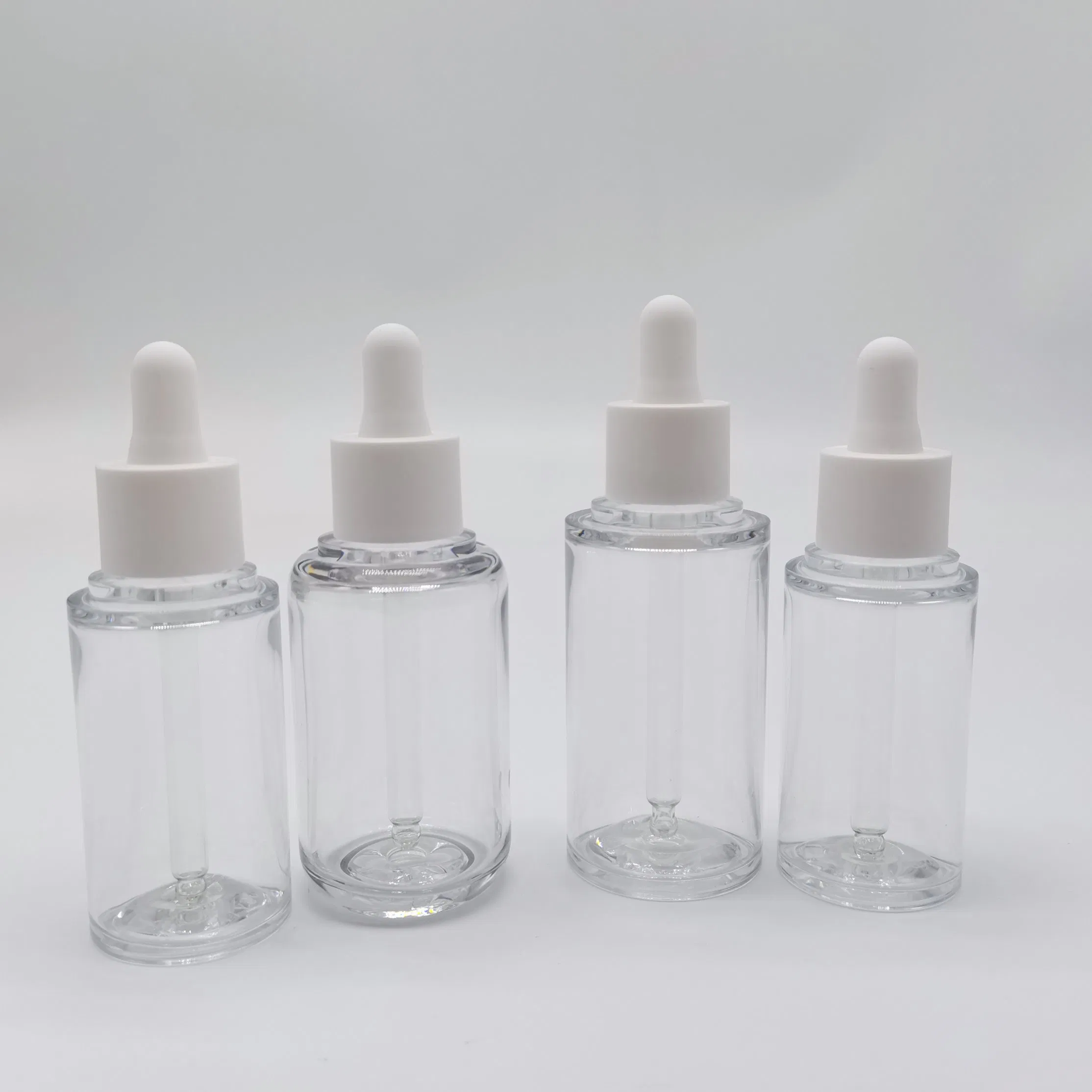 High Quality Thick-Wall Cosmetic Packaging 30ml 50ml PETG Plastic Transparent Dropper Bottle
