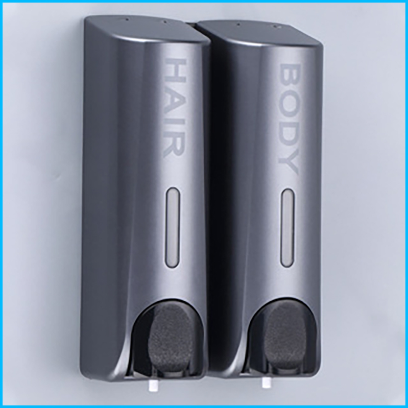 Hotel Bathroom Lockable Plastic Triple Wall Mount Shampoo Hand Liquid Foam Soap Dispenser