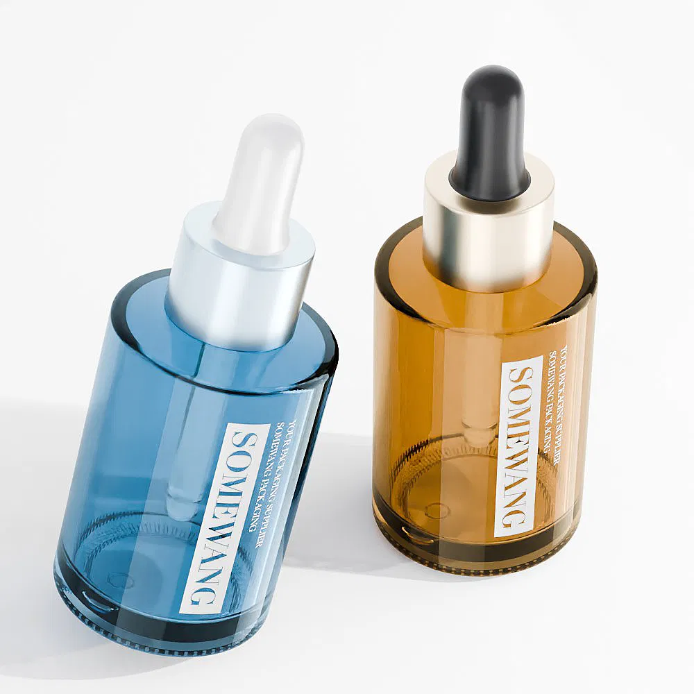 Wholesale Customized PETG Transparent Plastic Bottle Thick Wall Empty Lotion Bottle with Dropper Cap for Skincare