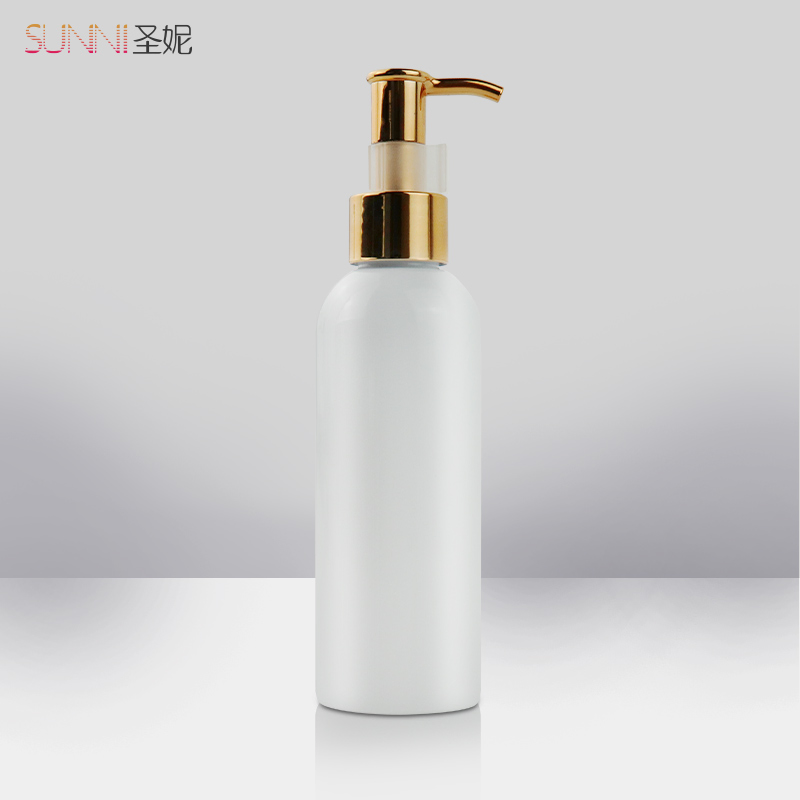 150ml Plastic Hair Care Bottle Transparent Bottle with Treatment Gold Pump