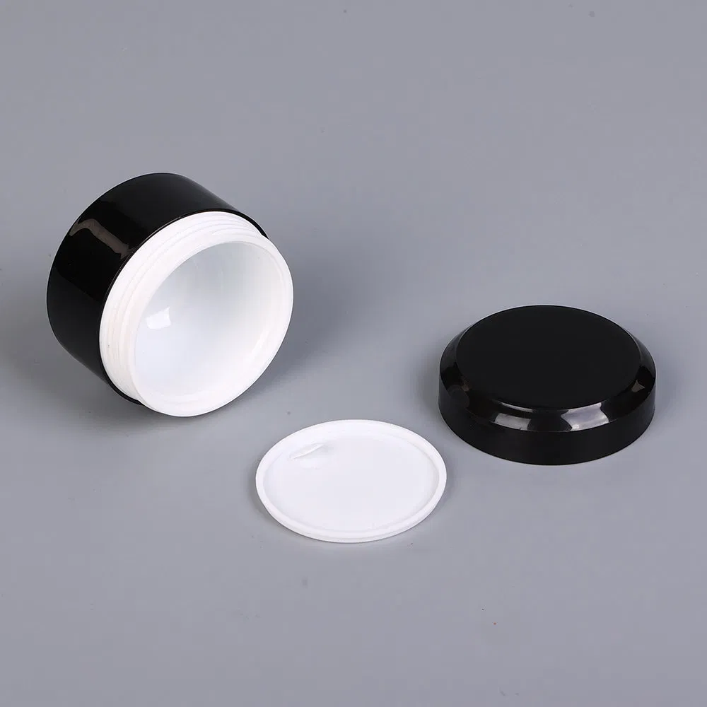 Luxury Double Wall Acrylic Cosmetic Cream Jar 30g 50g with Gold Silver Cap for Anti-Aging Cream