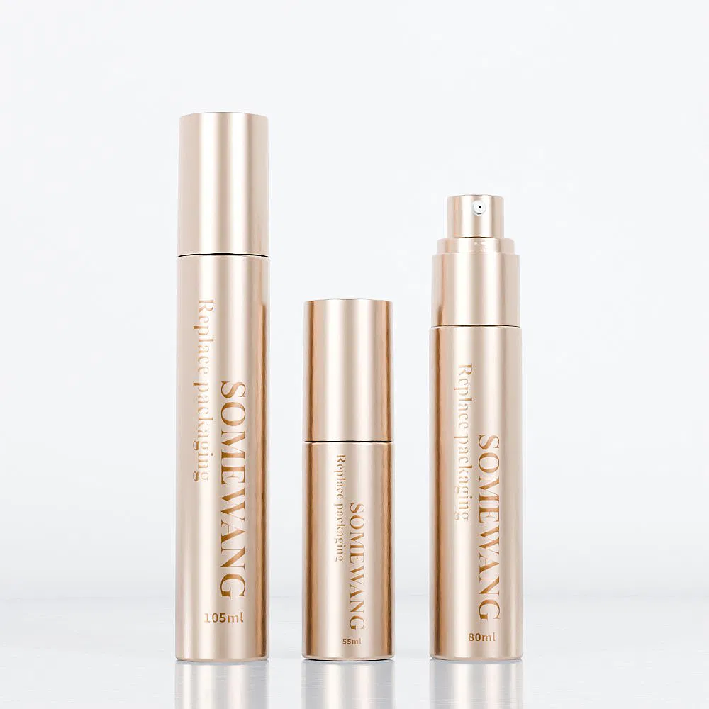 Somewang 55ml 85ml 105ml Wholesale Custom Plastic Pet Bottles with Full Cover Cap Treatment Pump Cosmetic Container